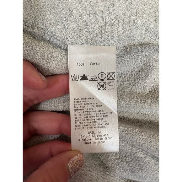 Japanese Gasa Grue Grey Jersey Drop Waist Short Sleeve Midi Dress / Small/Medium - Picture 7 of 7